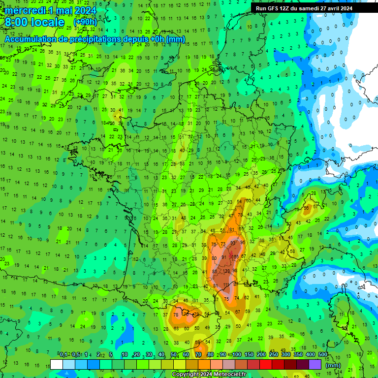 Modele GFS - Carte prvisions 