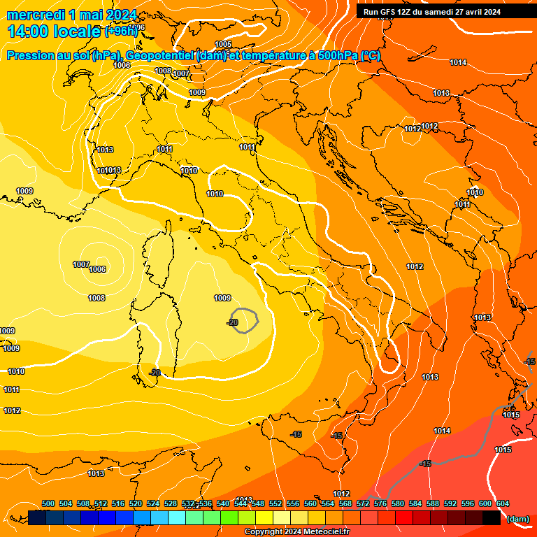 Modele GFS - Carte prvisions 