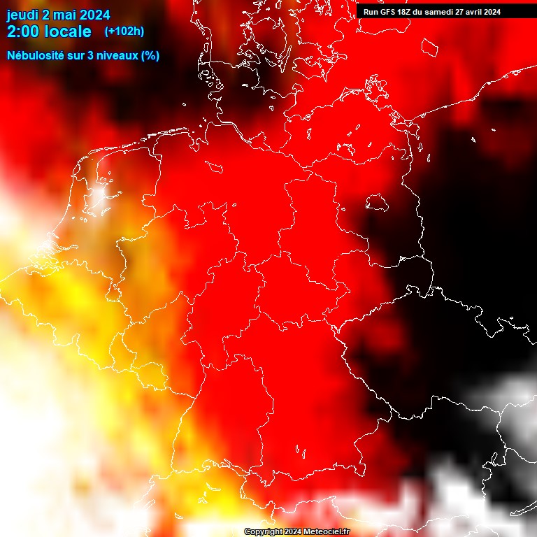 Modele GFS - Carte prvisions 