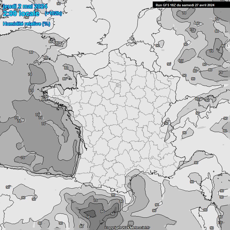 Modele GFS - Carte prvisions 