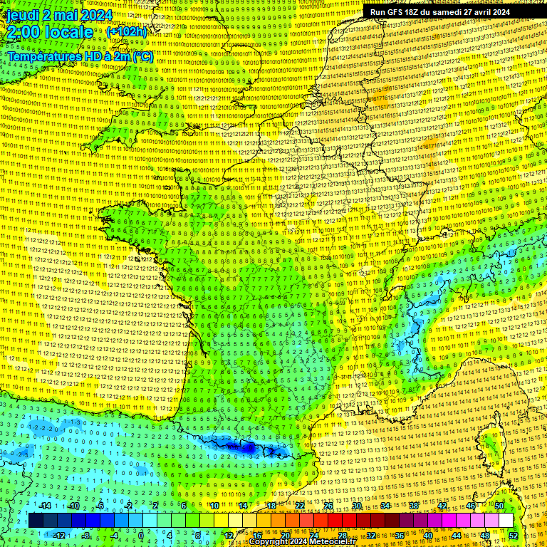 Modele GFS - Carte prvisions 