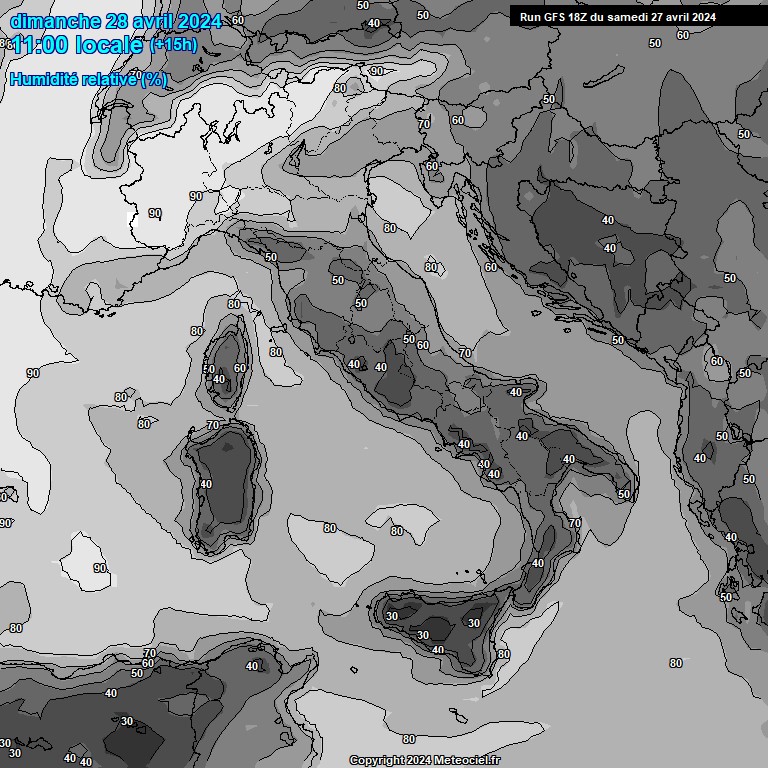 Modele GFS - Carte prvisions 