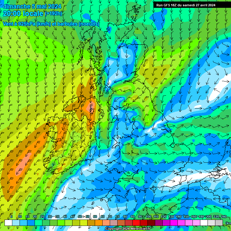 Modele GFS - Carte prvisions 