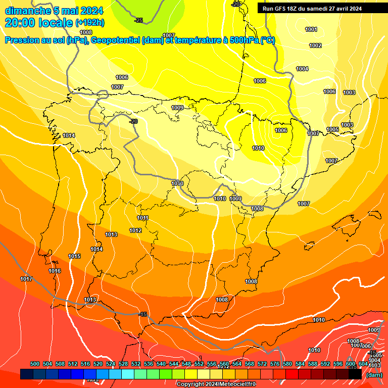 Modele GFS - Carte prvisions 