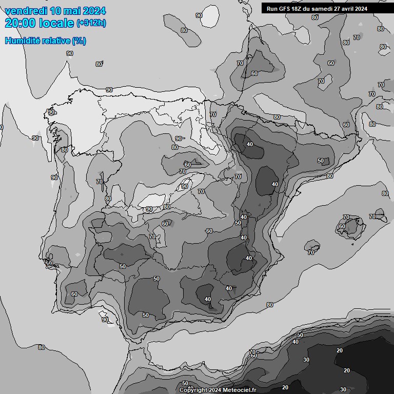 Modele GFS - Carte prvisions 