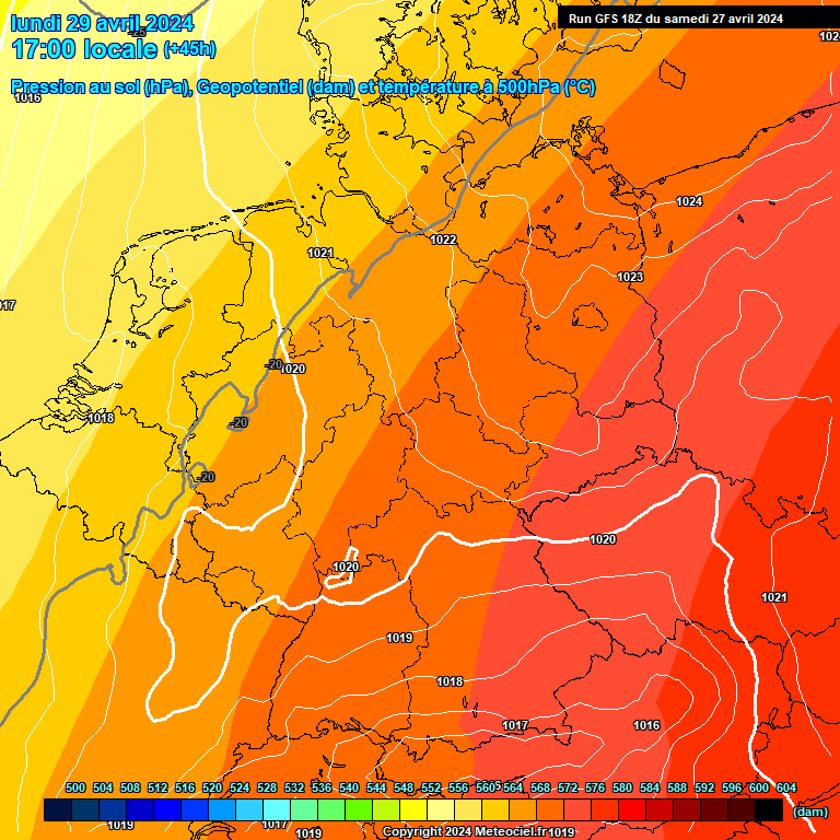 Modele GFS - Carte prvisions 