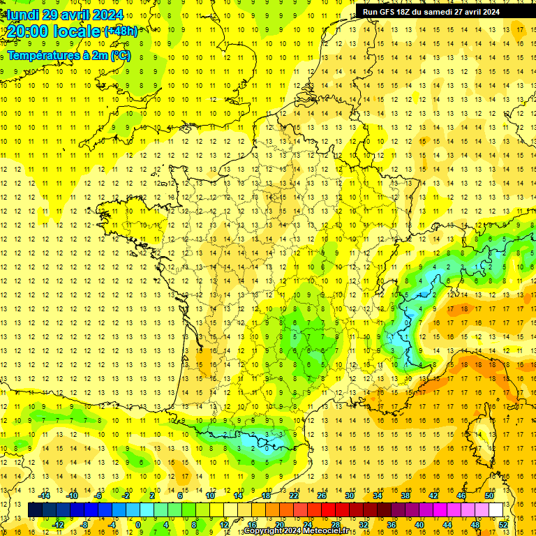 Modele GFS - Carte prvisions 