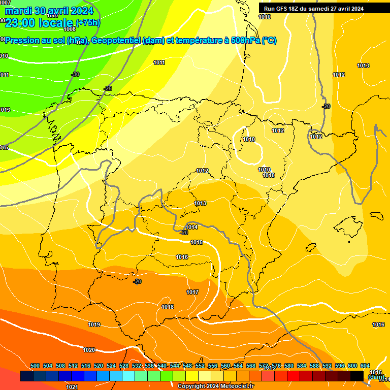 Modele GFS - Carte prvisions 