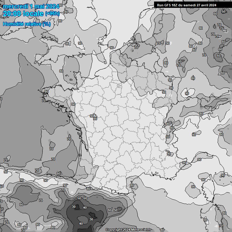 Modele GFS - Carte prvisions 