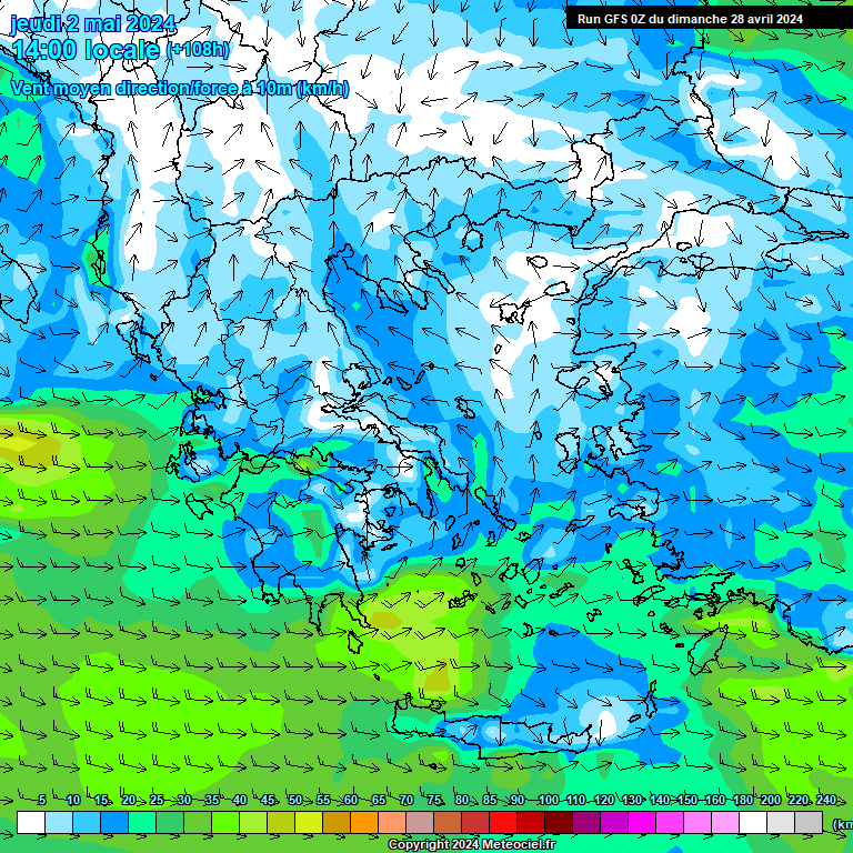 Modele GFS - Carte prvisions 