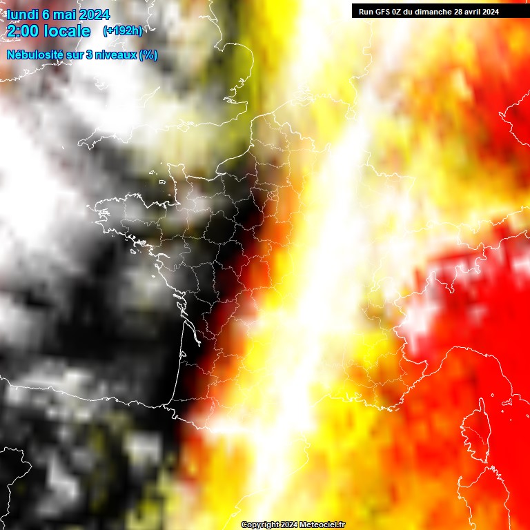 Modele GFS - Carte prvisions 