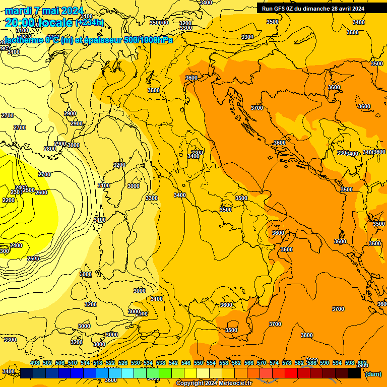 Modele GFS - Carte prvisions 