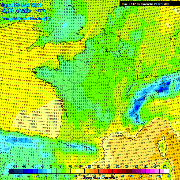 Modele GFS - Carte prvisions 