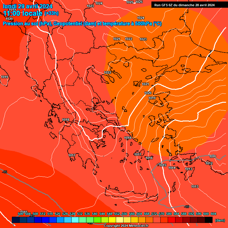 Modele GFS - Carte prvisions 