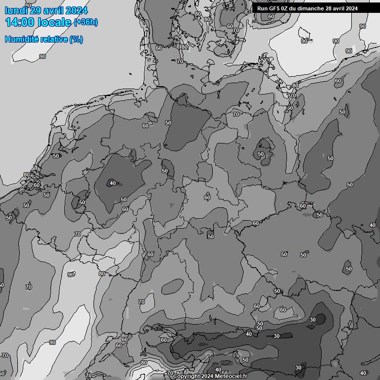 Modele GFS - Carte prvisions 