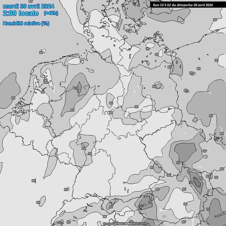 Modele GFS - Carte prvisions 