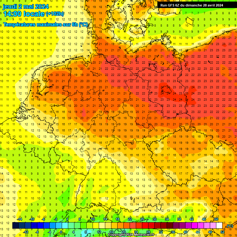 Modele GFS - Carte prvisions 