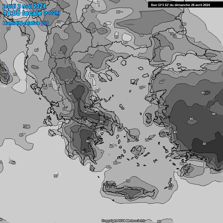 Modele GFS - Carte prvisions 