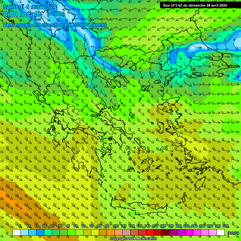 Modele GFS - Carte prvisions 