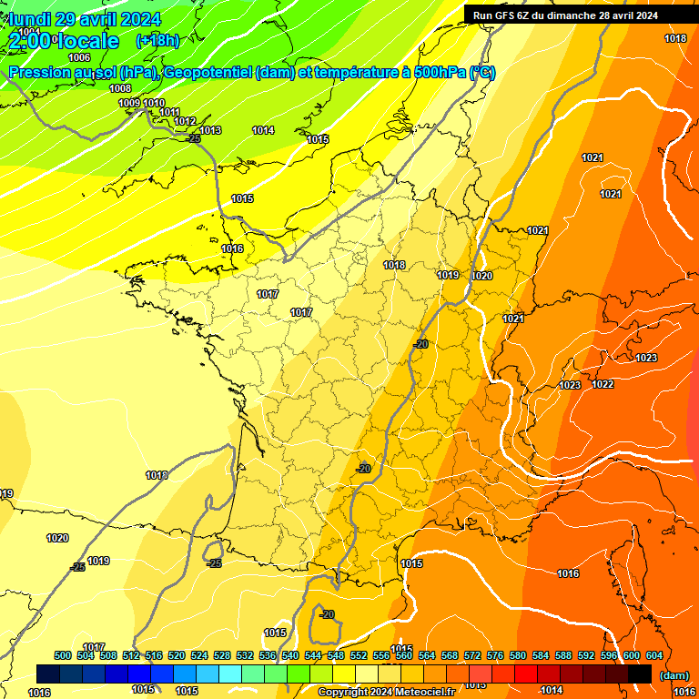 Modele GFS - Carte prvisions 