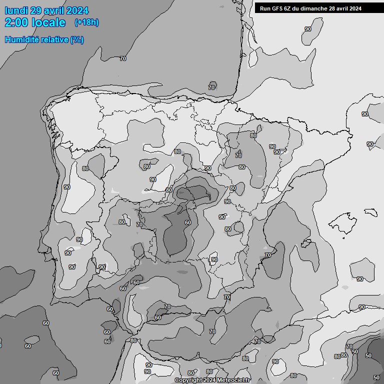 Modele GFS - Carte prvisions 