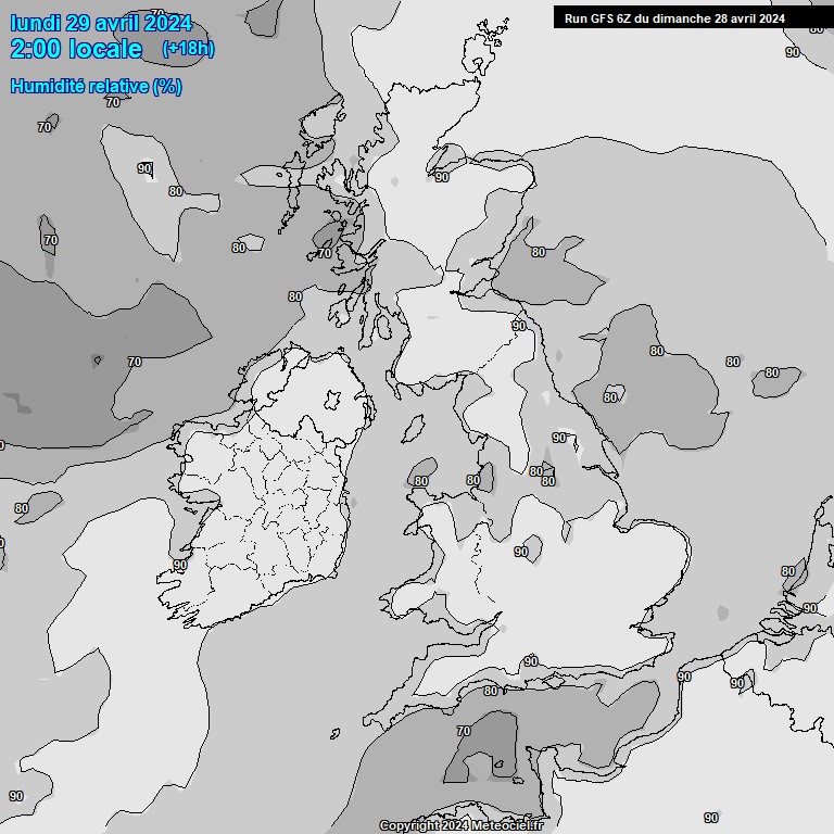 Modele GFS - Carte prvisions 