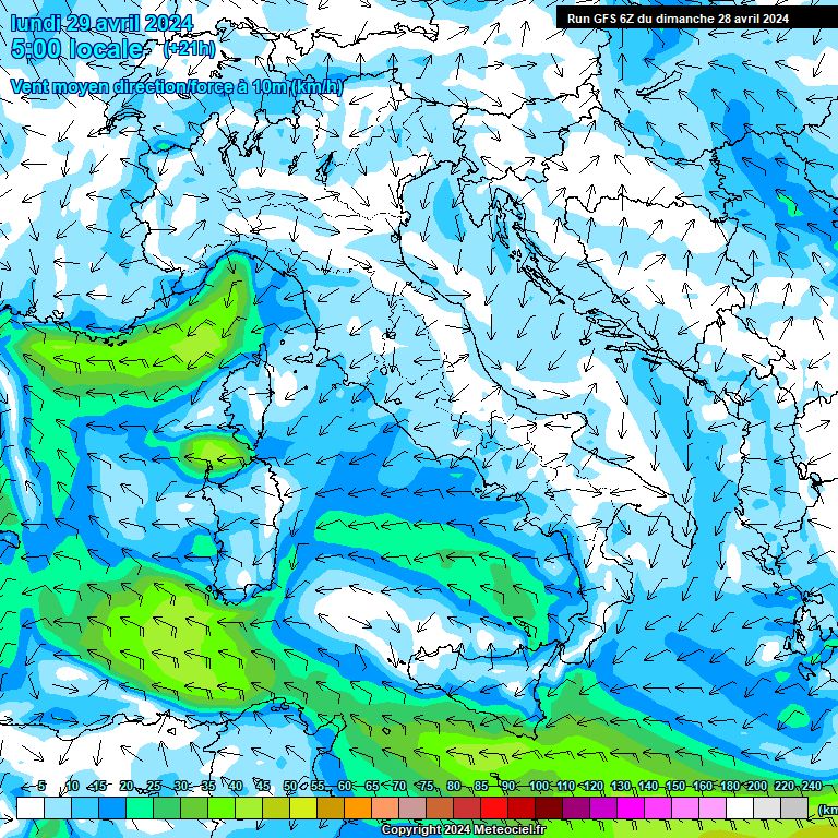 Modele GFS - Carte prvisions 