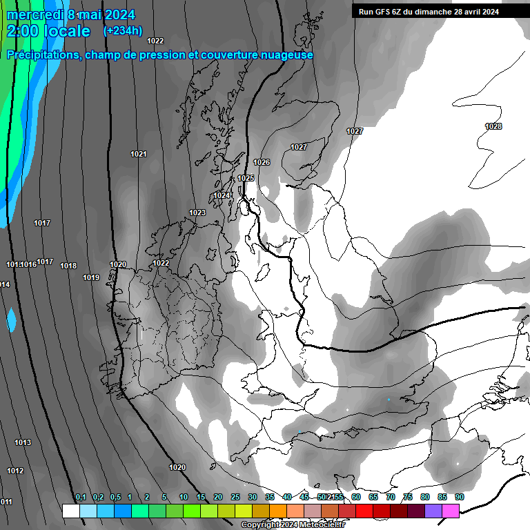 Modele GFS - Carte prvisions 