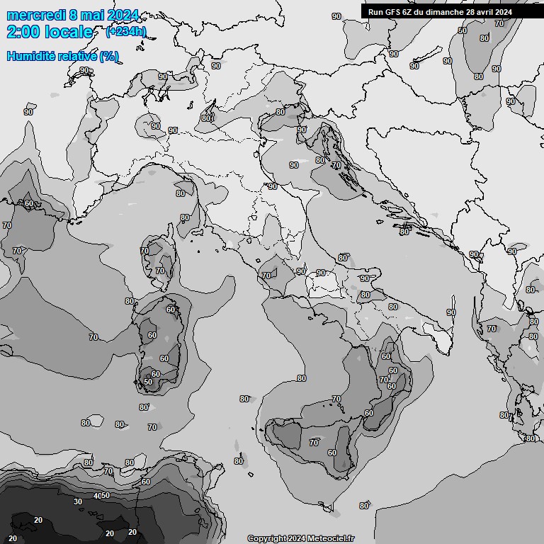 Modele GFS - Carte prvisions 