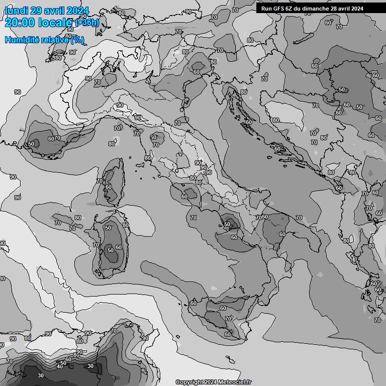 Modele GFS - Carte prvisions 