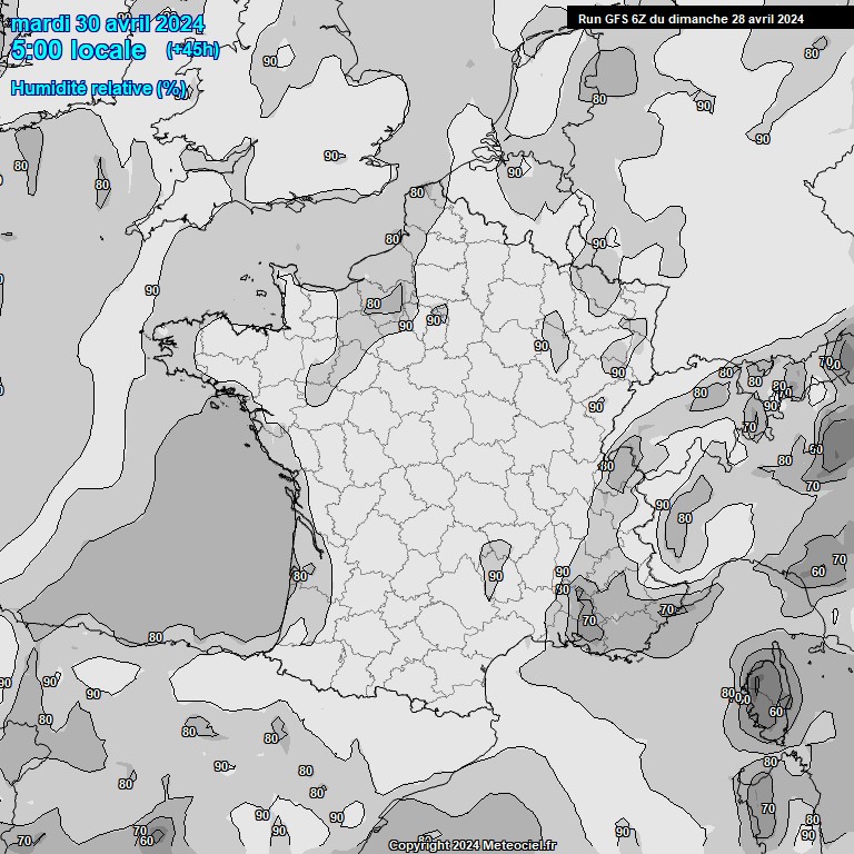 Modele GFS - Carte prvisions 