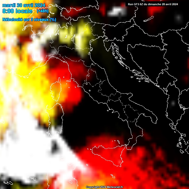 Modele GFS - Carte prvisions 