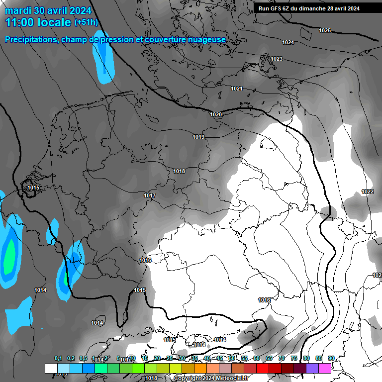 Modele GFS - Carte prvisions 