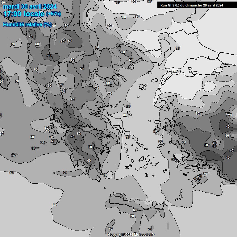 Modele GFS - Carte prvisions 