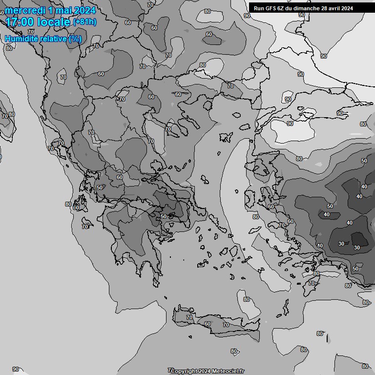 Modele GFS - Carte prvisions 