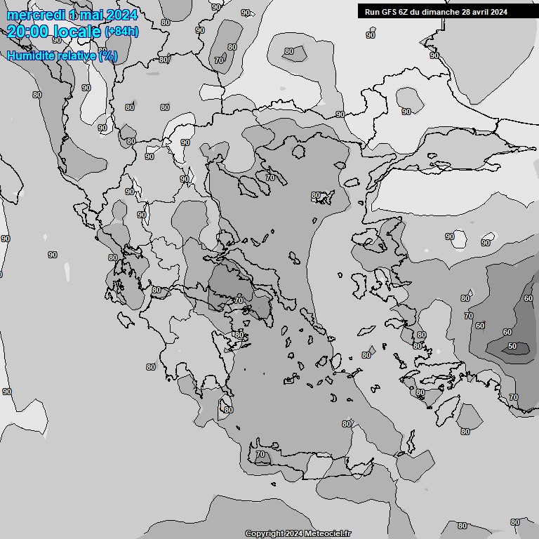 Modele GFS - Carte prvisions 