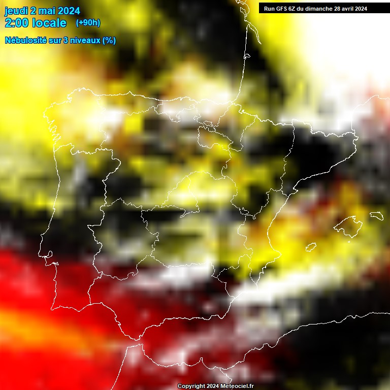 Modele GFS - Carte prvisions 