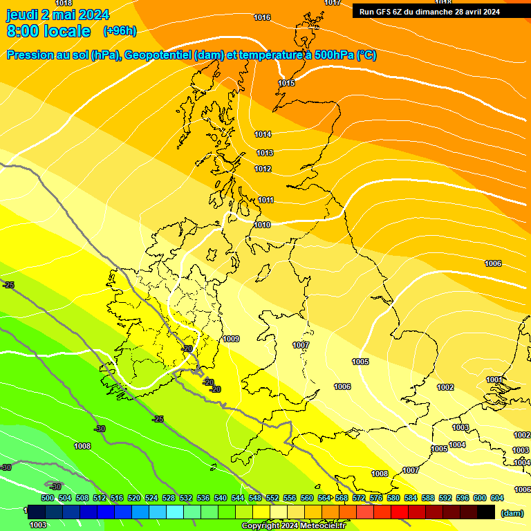 Modele GFS - Carte prvisions 