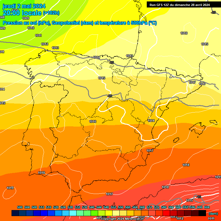 Modele GFS - Carte prvisions 