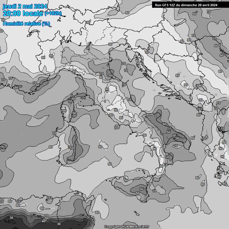 Modele GFS - Carte prvisions 