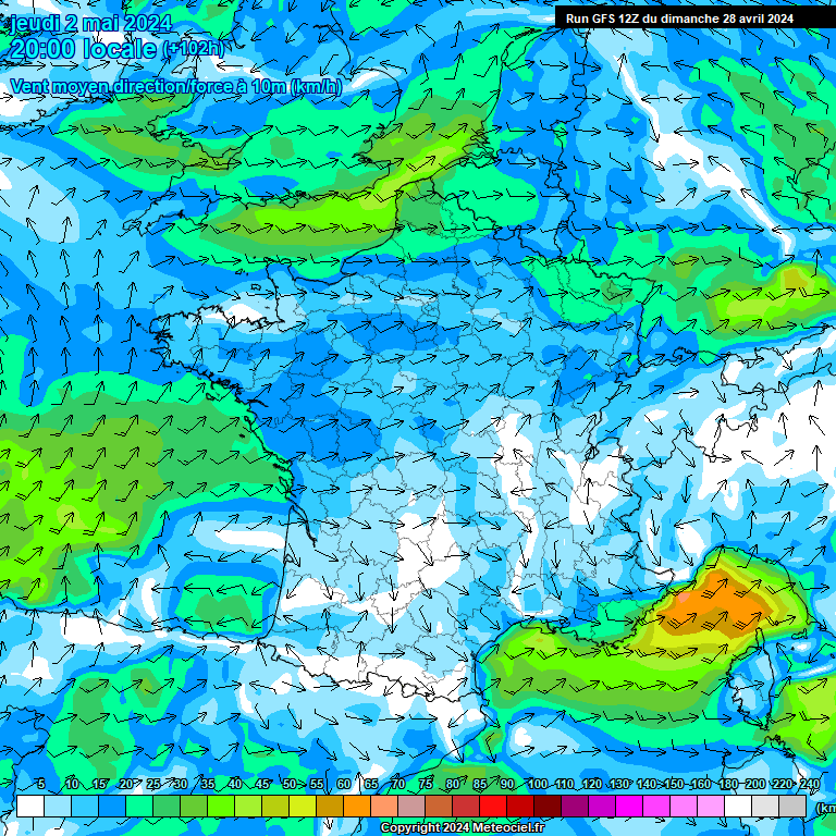 Modele GFS - Carte prvisions 