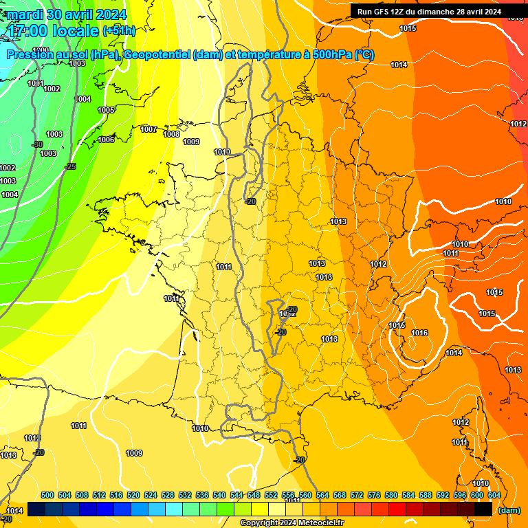 Modele GFS - Carte prvisions 