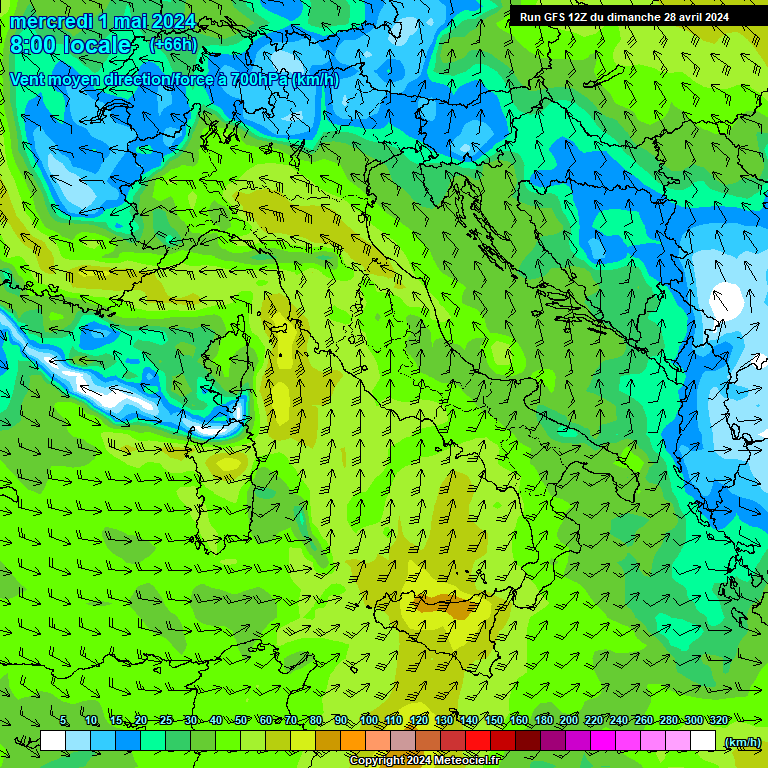 Modele GFS - Carte prvisions 