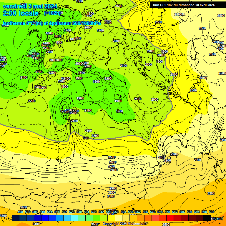 Modele GFS - Carte prvisions 