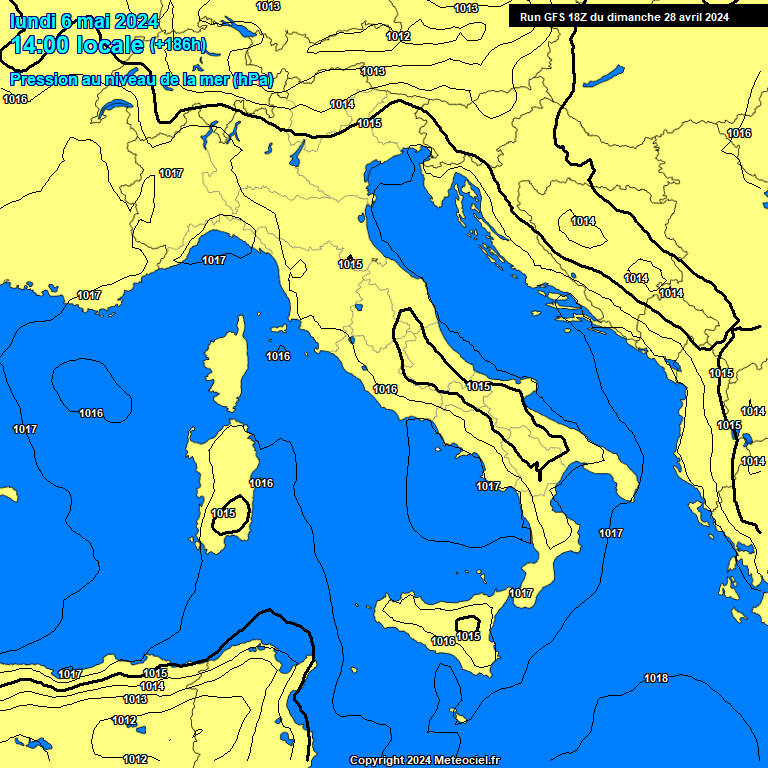 Modele GFS - Carte prvisions 