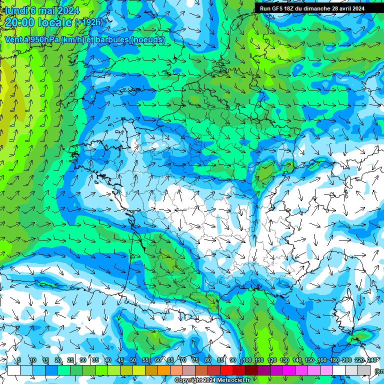 Modele GFS - Carte prvisions 