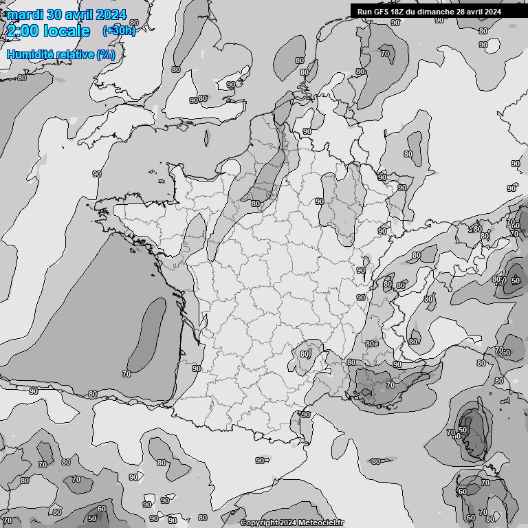 Modele GFS - Carte prvisions 