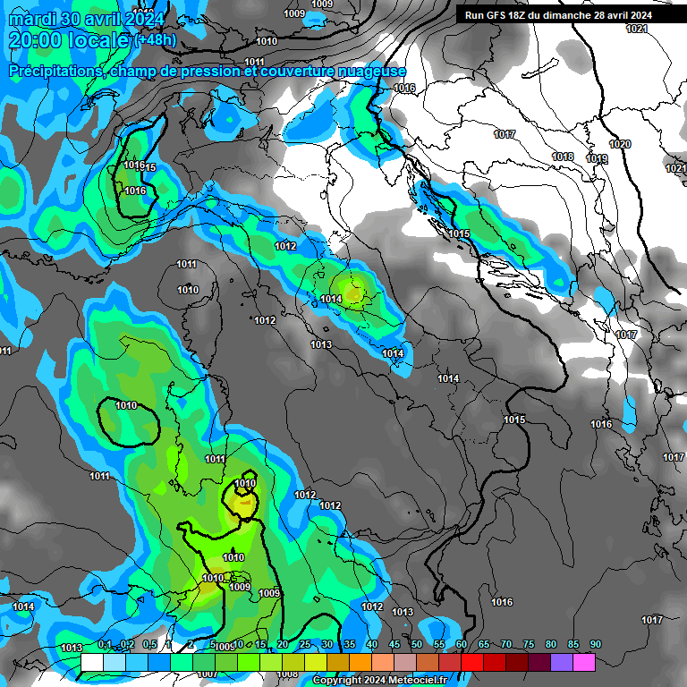 Modele GFS - Carte prvisions 