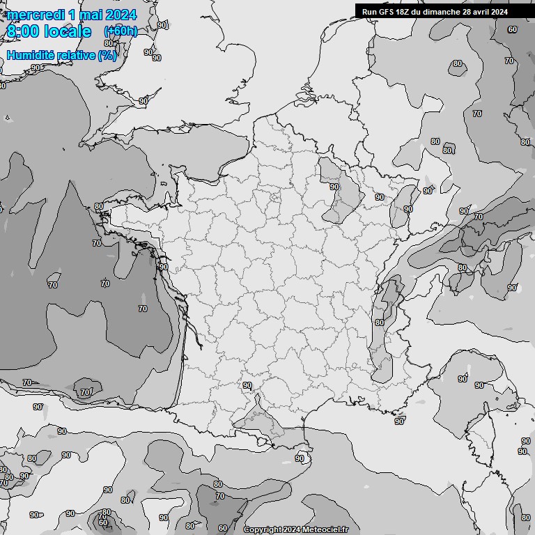 Modele GFS - Carte prvisions 