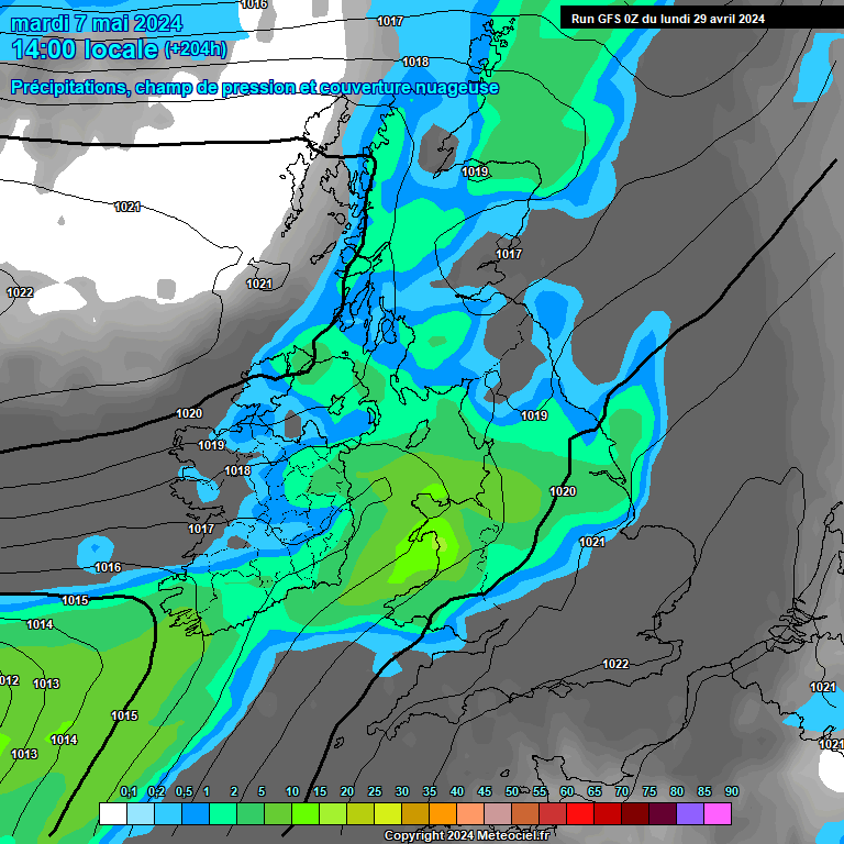 Modele GFS - Carte prvisions 